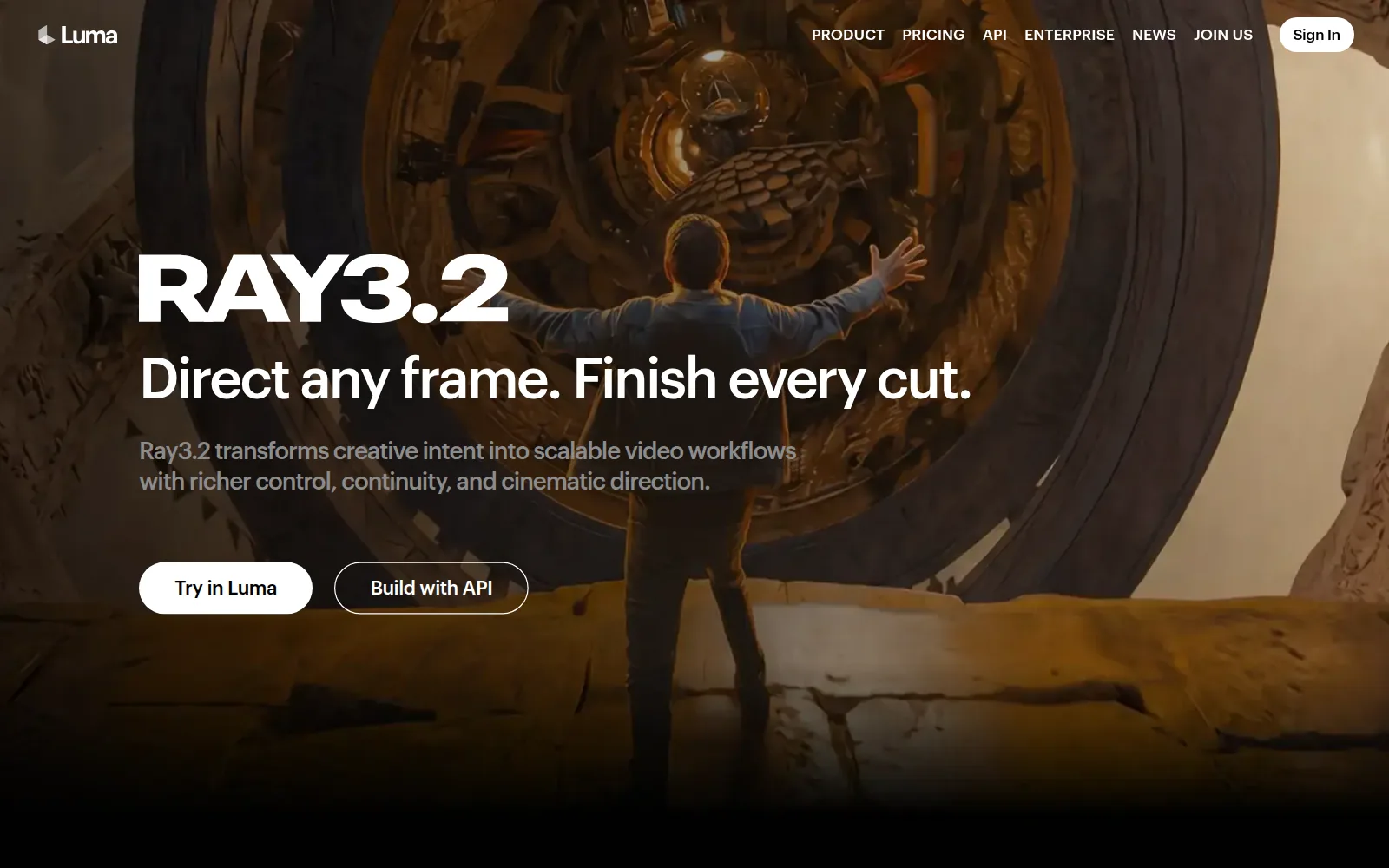 Luma AI の公式サイトの Ray 3.2 のページ